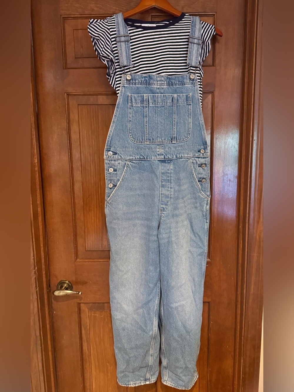 Abercrombie & Fitch Light Blue Denim Overalls